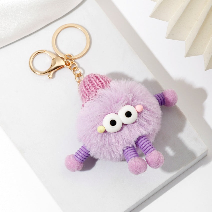 Wholesale Cute Wool Hat Small Coal Ball Keychain